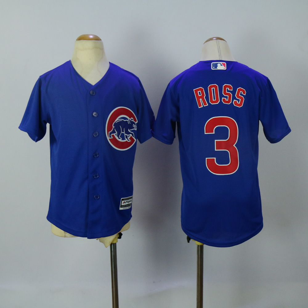 Youth Chicago Cubs #3 Ross Blue MLB Jerseys